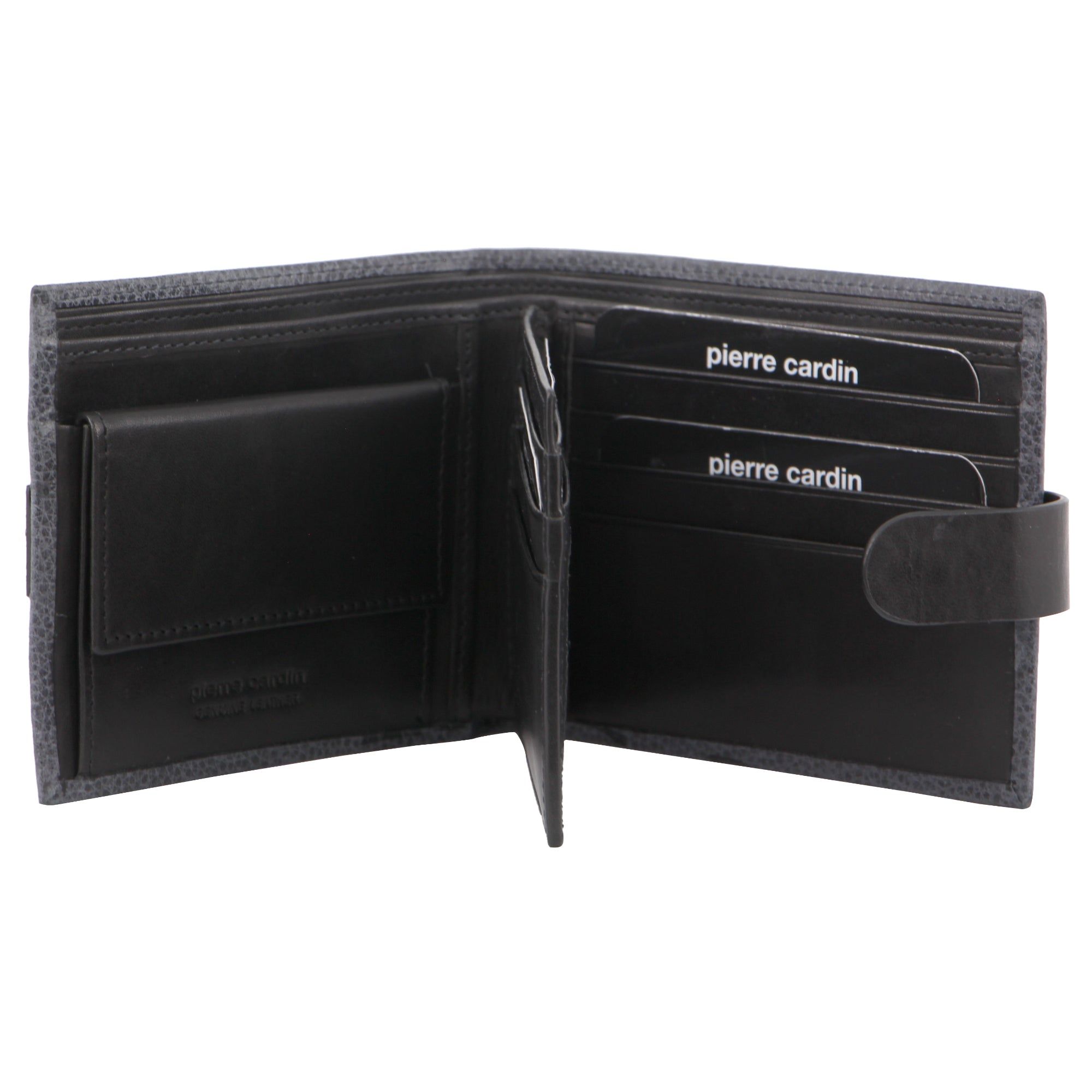 Tab Wallets Pierre Cardin Leather Tab Wallet Masculino Pretas | 5983-JBTGP