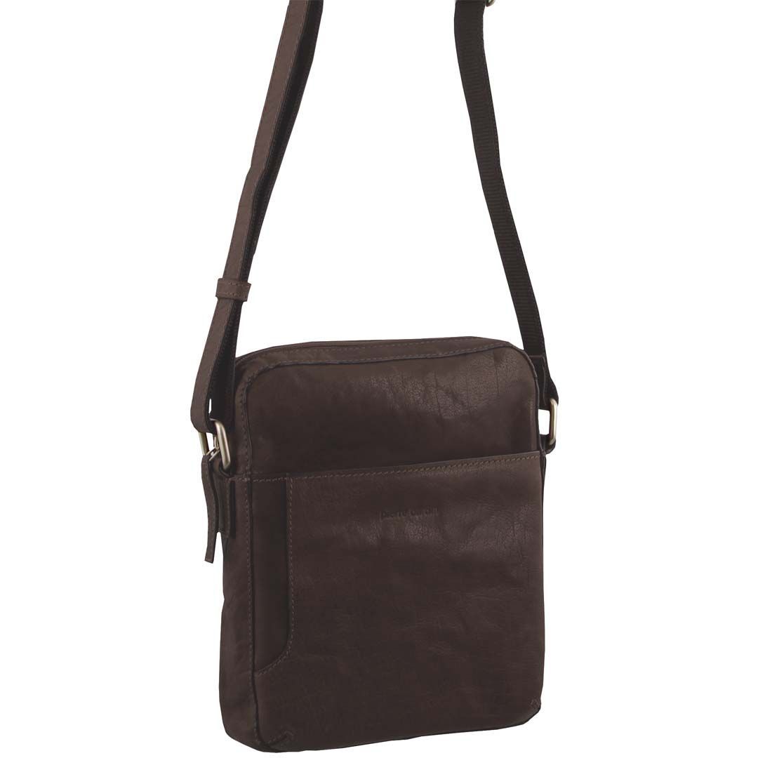 Tablet Bags Pierre Cardin Rustic Leather Cross Body Tablet Bag Masculino Marrom | 6598-OQXCK